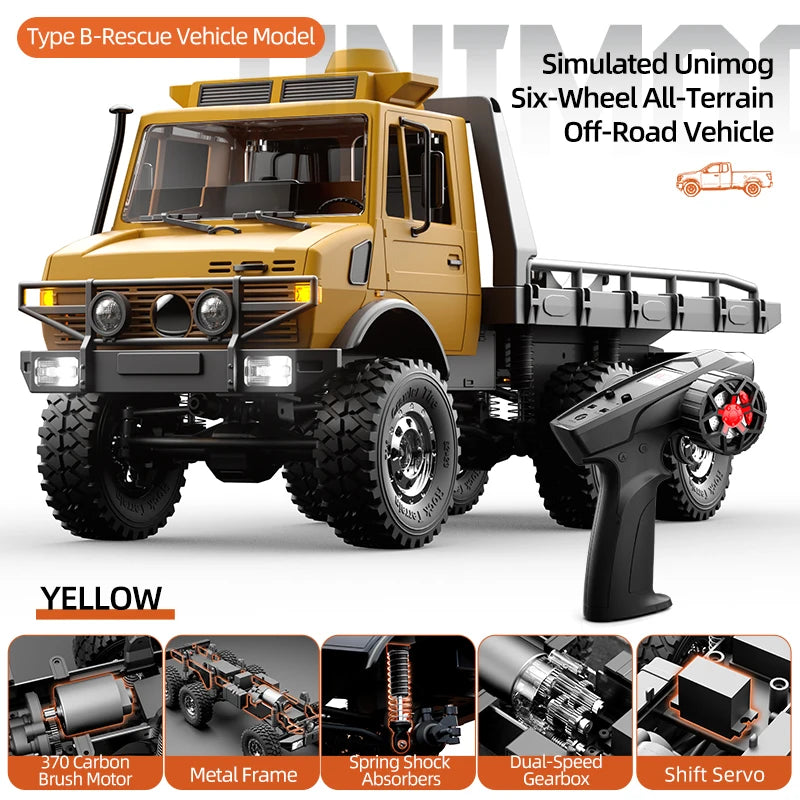 2.4G RC Crawler 6WD Unimog RC Truck 1:18 Proportional Control Mechanical Shifting JJRC C8823 RC Vehicle Simulated Model Toys Car