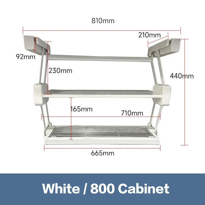 Pull Down Under Cabinet Spice Rack Double Layer Foldable Expandable Aluminum Kitchen Storage Shelf For Dishes Preparation