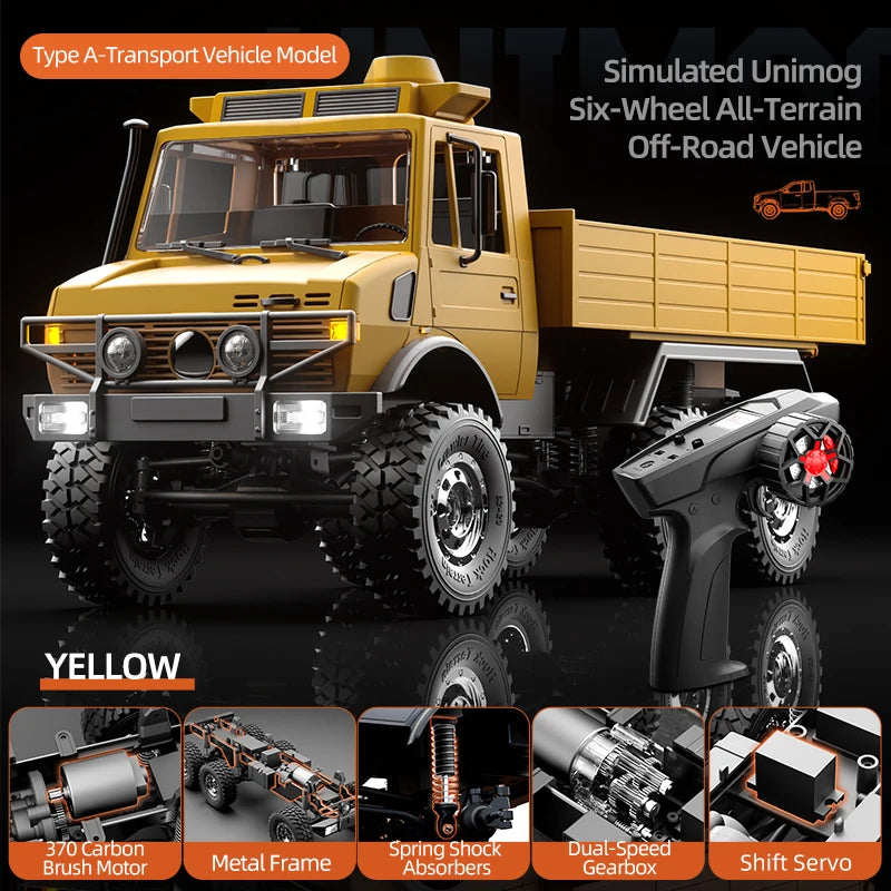 2025 Jjrc C8823 Rc Off Road Remote Control Vehicle 1:18 Unimog Six Wheel Drive Full Scale Climbing Vehicle Adult Toy Gift