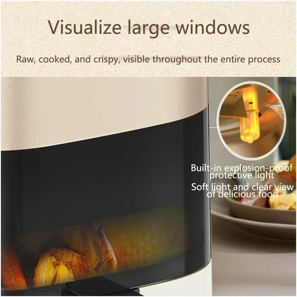 Household Air Fryer. Multifunctional. Intelligent. Oil-less & Smoke-less. Large Capacity.