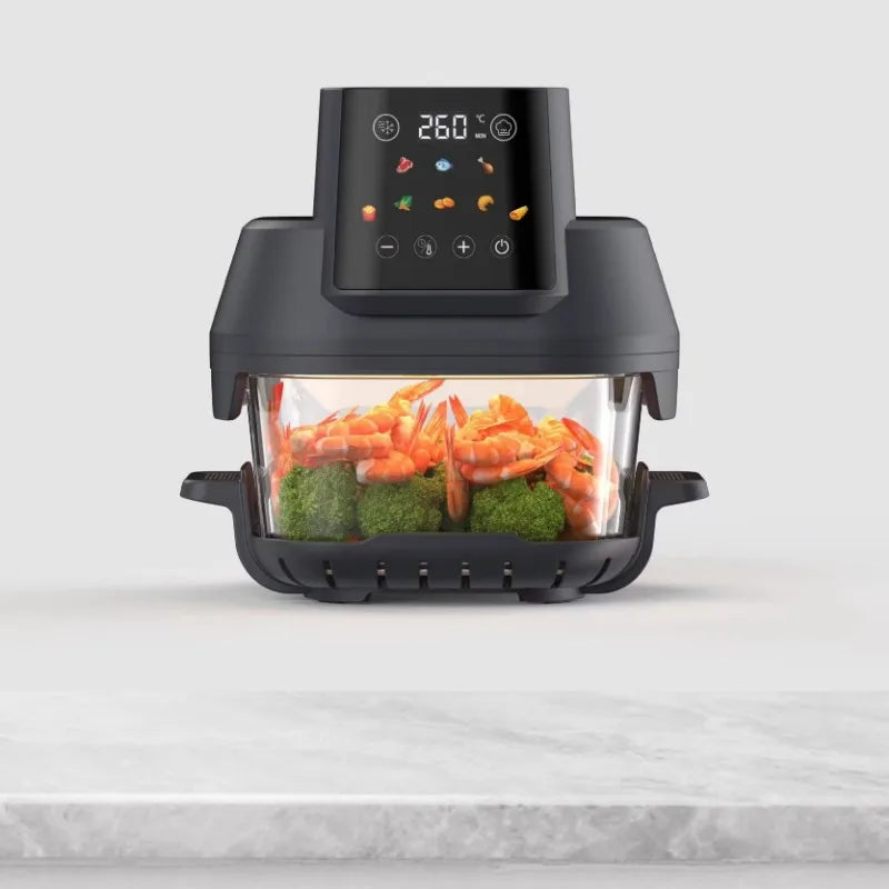 Crispy Air Fryer Touch Screen Digital Double Glass Pot
