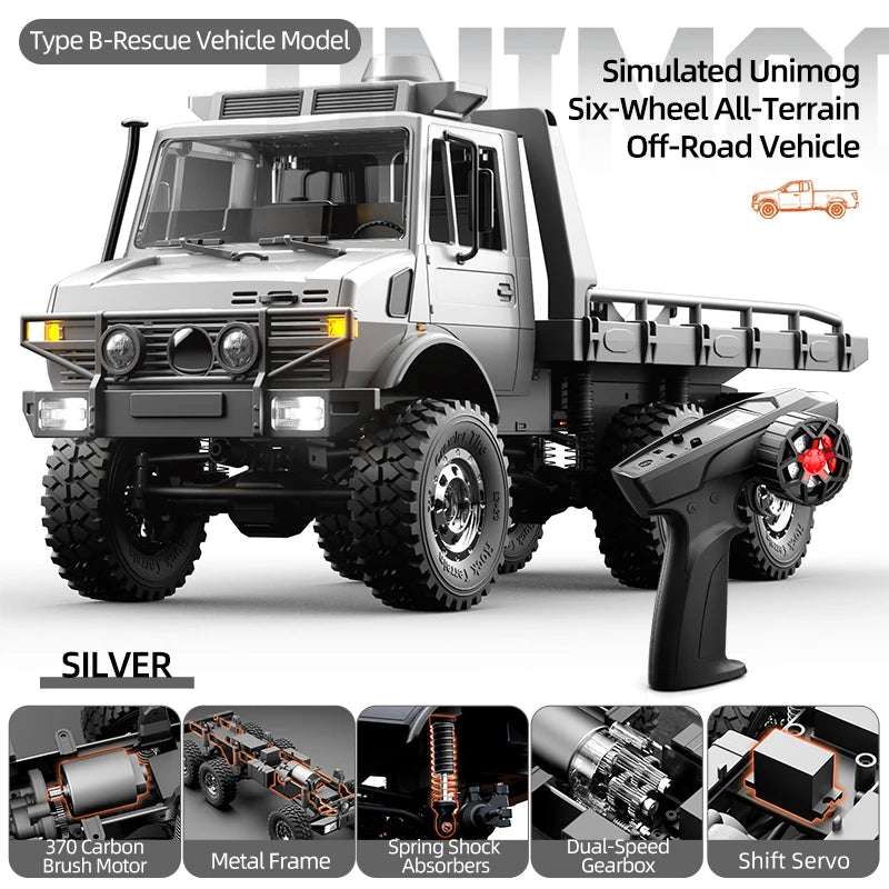 2.4G RC Crawler 6WD Unimog RC Truck 1:18 Proportional Control Mechanical Shifting JJRC C8823 RC Vehicle Simulated Model Toys Car