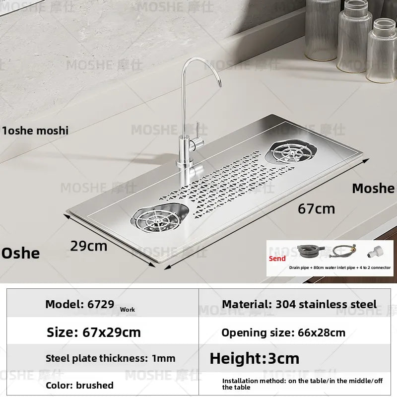 High Pressure Automatic Cup Washing Device Stainless Steel Embedded Glass Rinser For Coffee Shop Bar Counter