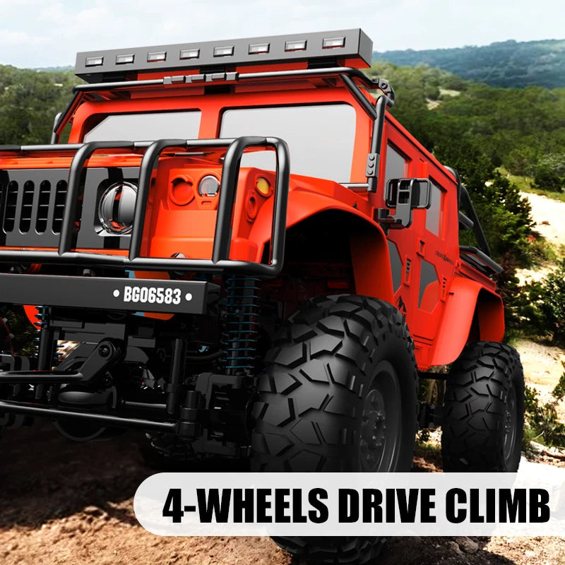 JJRC Q121 1:12 Size RC CAR 4WD Mountaineering Off-Road High Speed Vehicle RC Car Simulation Hummer Truck Model Children's Toys.