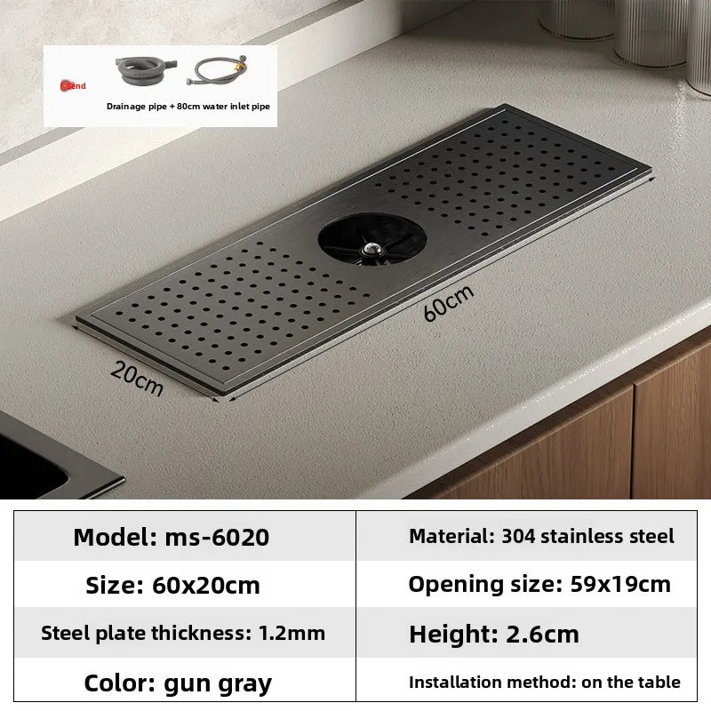 High Pressure Automatic Cup Washing Device Stainless Steel Embedded Glass Rinser For Coffee Shop Bar Counter
