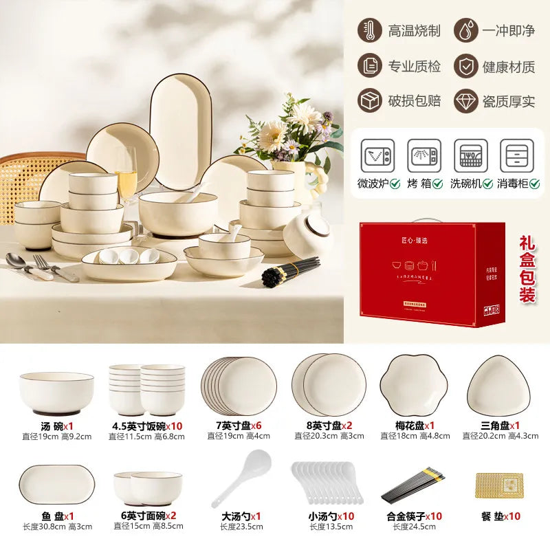 Aesthetic Full Set Dinner Set Plate Design Unique Elegant Ceramic Dinner Set Luxury Kitchen Designer Bajilla Ceramica Dinnerware