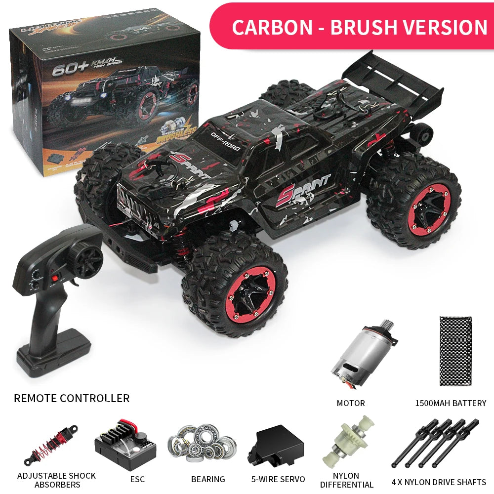 1:18 4WD RC Off-Road Toy Truck - High-Speed (60km/h Brushless) & Standard (40km/h Brushed) - Climbing Remote Control Car