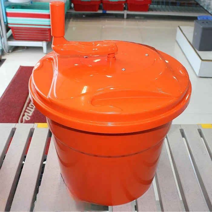 10L 20L Commercial Salad Spinner Hand Crank Vegetable Dehydrator Drain Basket for Restaurant Kitchen
