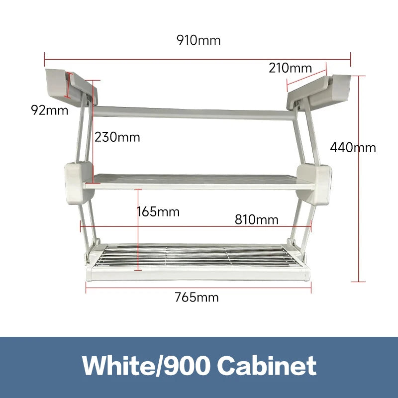 Pull Down Under Cabinet Spice Rack Double Layer Foldable Expandable Aluminum Kitchen Storage Shelf For Dishes Preparation