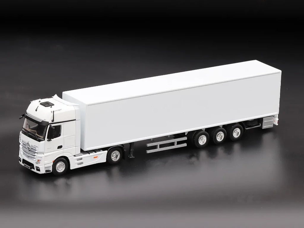 Diecast 1/50 Model Car Benz Mercedes-Benz White Container Truck Play Vehicles