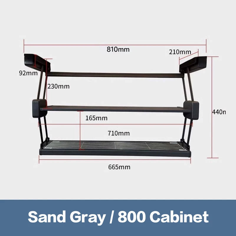 Pull Down Under Cabinet Spice Rack Double Layer Foldable Expandable Aluminum Kitchen Storage Shelf For Dishes Preparation