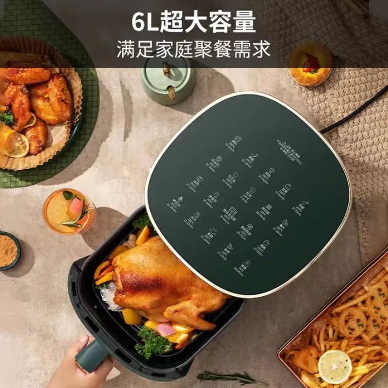 Joyoung Air Fryer, household use, no need to flip food, holographic touch control, all-in-one frying steaming and baking machine