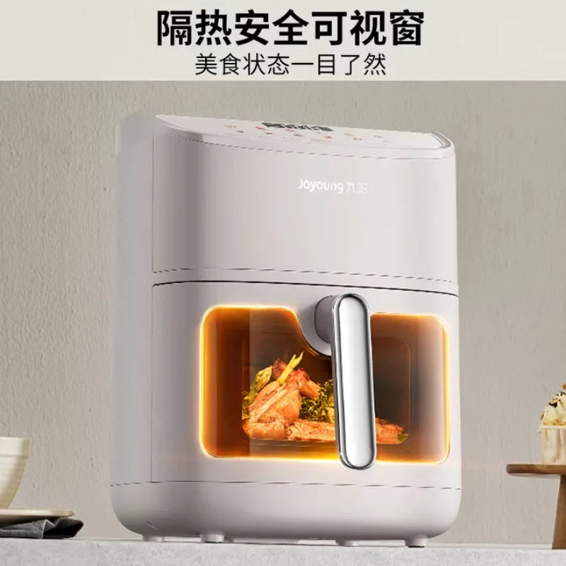 Joyoung Air Fryer: No flipping required, multi-functional home appliance with steaming, baking, and air frying capabilities.