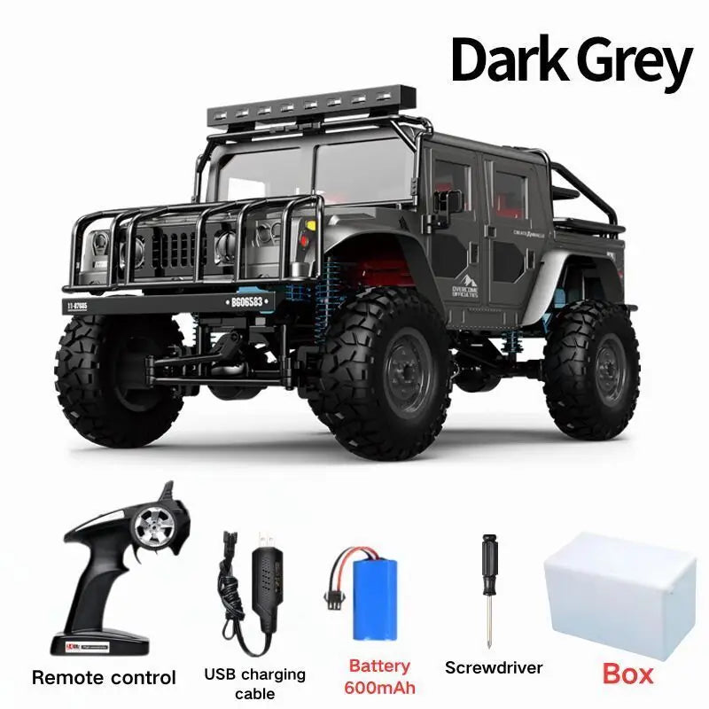 JJRC Q121 1:12 Size RC CAR 4WD Mountaineering Off-Road High Speed Vehicle RC Car Simulation Hummer Truck Model Children's Toys.