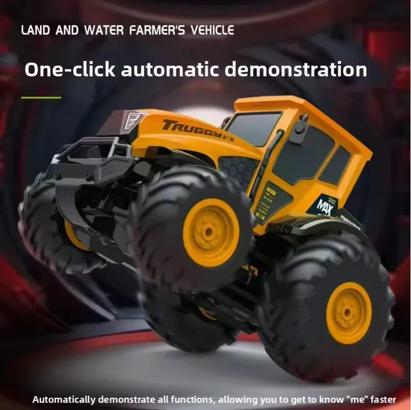 2.4G Auto DEMO 4WD Remote Control Truck 1:18 All Terrain Off Road Water Land Amphibious Waterproof Agricultural RC Truck Vehicle