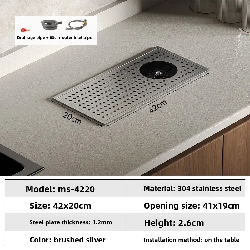 High Pressure Automatic Cup Washing Device Stainless Steel Embedded Glass Rinser For Coffee Shop Bar Counter