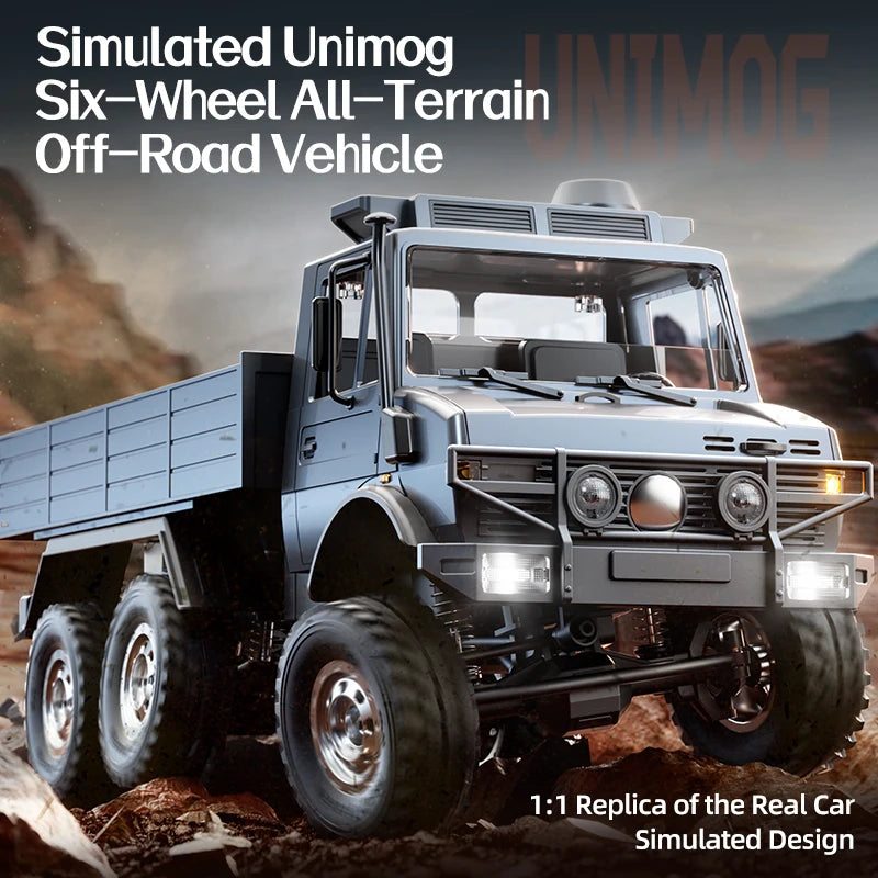 2.4G RC Crawler 6WD Unimog RC Truck 1:18 Proportional Control Mechanical Shifting JJRC C8823 RC Vehicle Simulated Model Toys Car