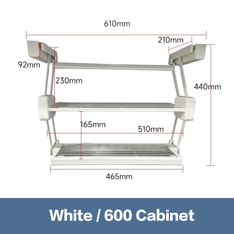 Pull Down Under Cabinet Spice Rack Double Layer Foldable Expandable Aluminum Kitchen Storage Shelf For Dishes Preparation