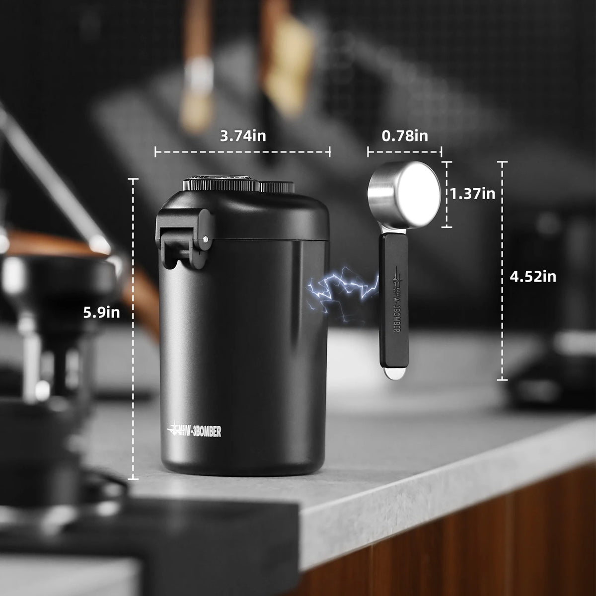 MHW-3BOMBER Gambo Sealed Canister Airtight Coffee Beans Canister with Exhaust Valve Storage Jars Magnetic Spoon Camping Tool