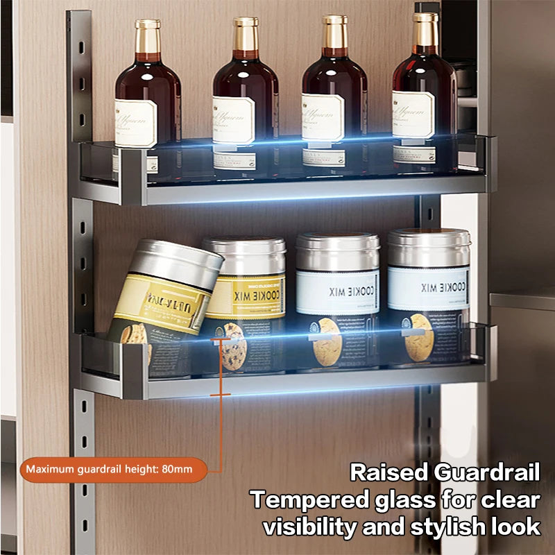 Under Sink Door Hanging Storage Basket Rack Multilayer Kitchen Cabinet Door Mounted Organizer Space Saving Pull Out Tray 287