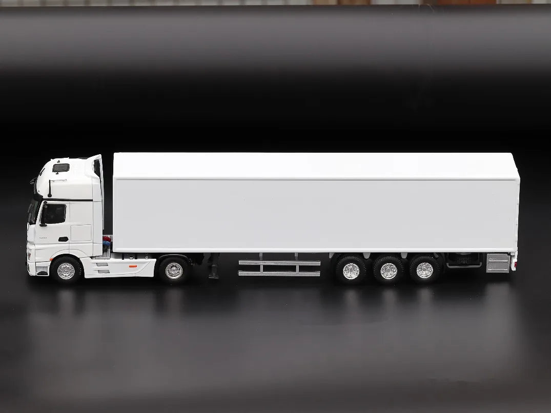 Diecast 1/50 Model Car Benz Mercedes-Benz White Container Truck Play Vehicles