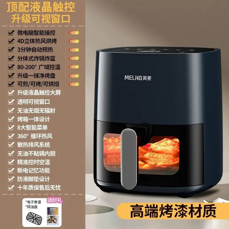 Visual Air Fryer for Home Use with Non - Flip and 3D Even - Baking Functions