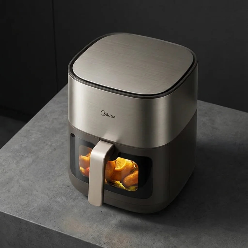 Midea Air Fryer Dual Heat Sources Steam Grill All-in-One Large Capacity 6.5L Large Viewing Window Smart Touch Control