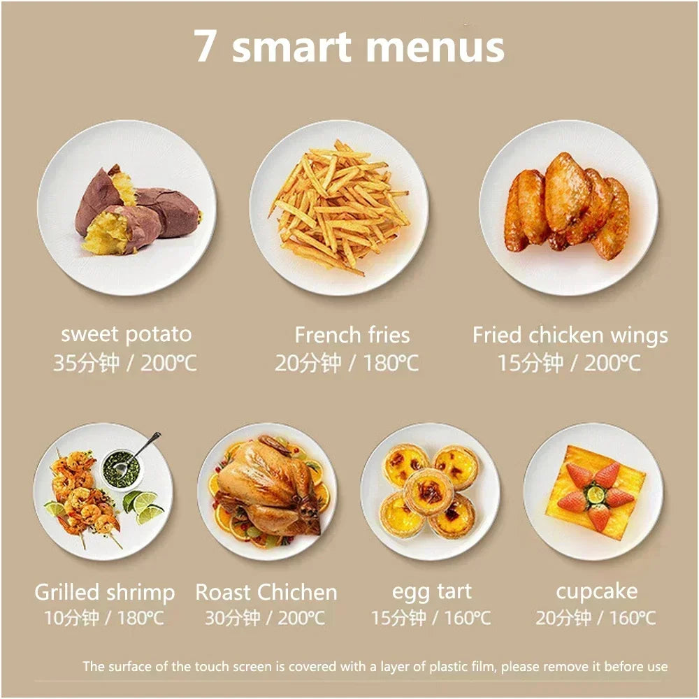 Household Air Fryer. Multifunctional. Intelligent. Oil-less & Smoke-less. Large Capacity.