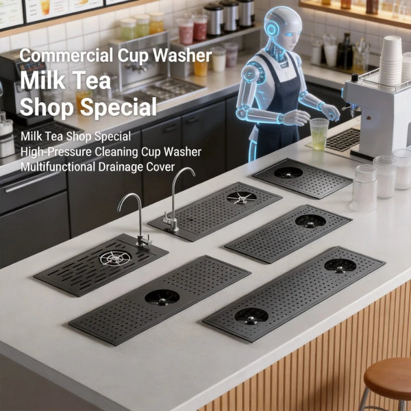 High Pressure Automatic Cup Washing Device Stainless Steel Embedded Glass Rinser For Coffee Shop Bar Counter