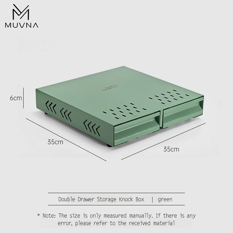 MUVNA Espresso Bar Knock Box, Coffee Organizer Box, Double drawer Metal Espresso Containers & Coffee Knock Box(Black)