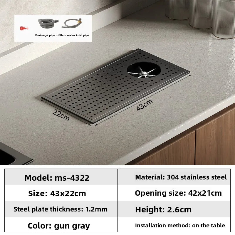 High Pressure Automatic Cup Washing Device Stainless Steel Embedded Glass Rinser For Coffee Shop Bar Counter