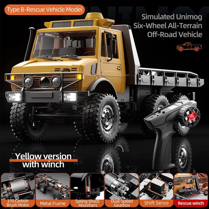 2025 Jjrc C8823 Rc Off Road Remote Control Vehicle 1:18 Unimog Six Wheel Drive Full Scale Climbing Vehicle Adult Toy Gift