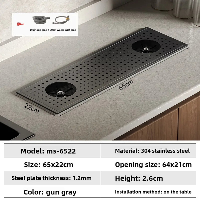 High Pressure Automatic Cup Washing Device Stainless Steel Embedded Glass Rinser For Coffee Shop Bar Counter