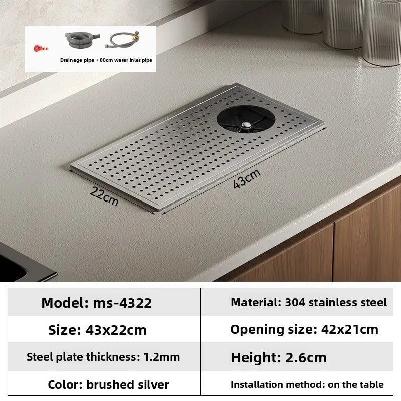 High Pressure Automatic Cup Washing Device Stainless Steel Embedded Glass Rinser For Coffee Shop Bar Counter