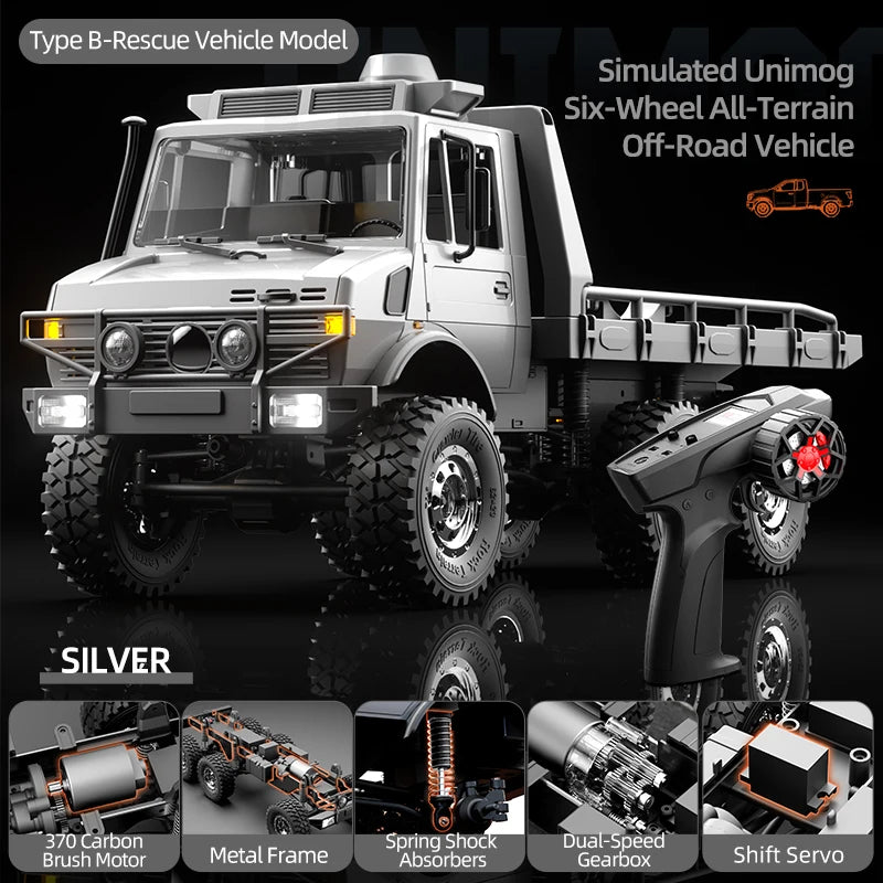 2025 Jjrc C8823 Rc Off Road Remote Control Vehicle 1:18 Unimog Six Wheel Drive Full Scale Climbing Vehicle Adult Toy Gift