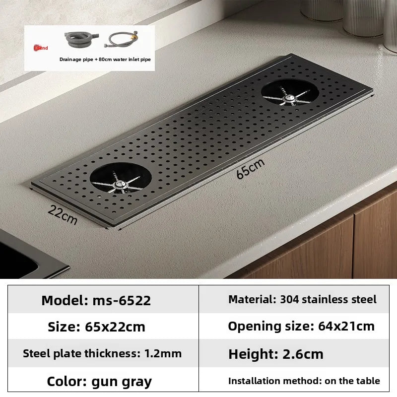 High Pressure Automatic Cup Washing Device Stainless Steel Embedded Glass Rinser For Coffee Shop Bar Counter