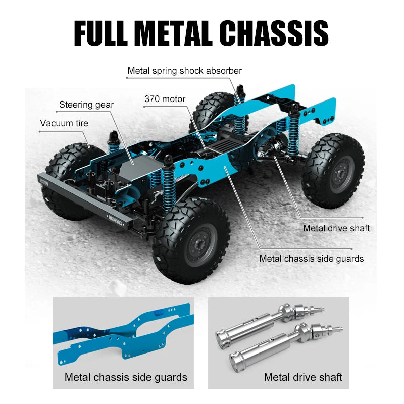 JJRC Q121 1:12 Size RC CAR 4WD Mountaineering Off-Road High Speed Vehicle RC Car Simulation Hummer Truck Model Children's Toys.