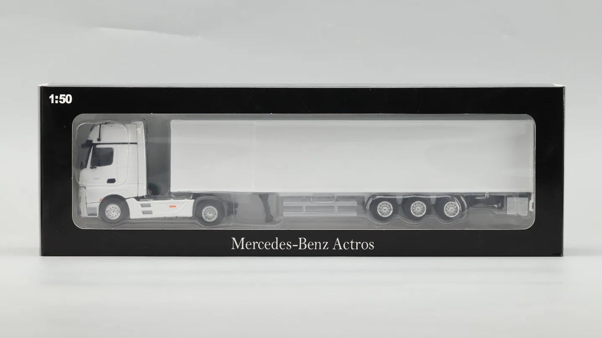 Diecast 1/50 Model Car Benz Mercedes-Benz White Container Truck Play Vehicles