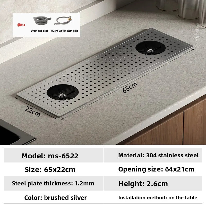 High Pressure Automatic Cup Washing Device Stainless Steel Embedded Glass Rinser For Coffee Shop Bar Counter