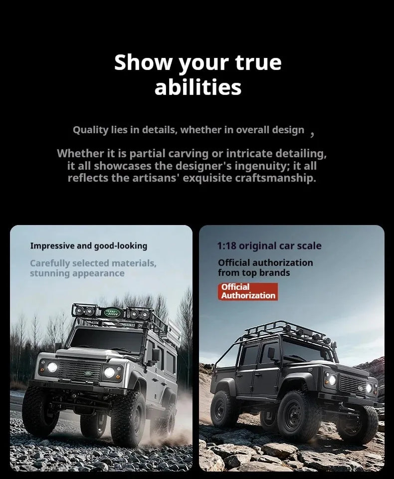 MN Model MN111C RC Car 4WD 1:18 Land Rover Defender Full Scale 2.4G Remote Control Car Truck Climbing Off-Road RC Toys Gift