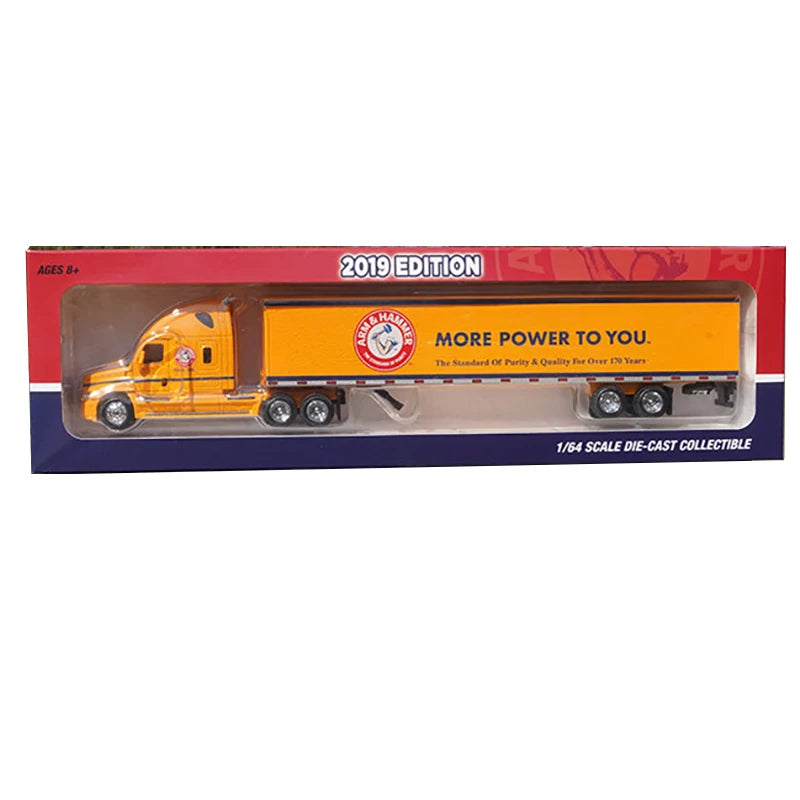 Diecast 1:64 Container Truck Car Model American-style Truck Play Vehicles Alloy Transport Vehicle Collectible Toys