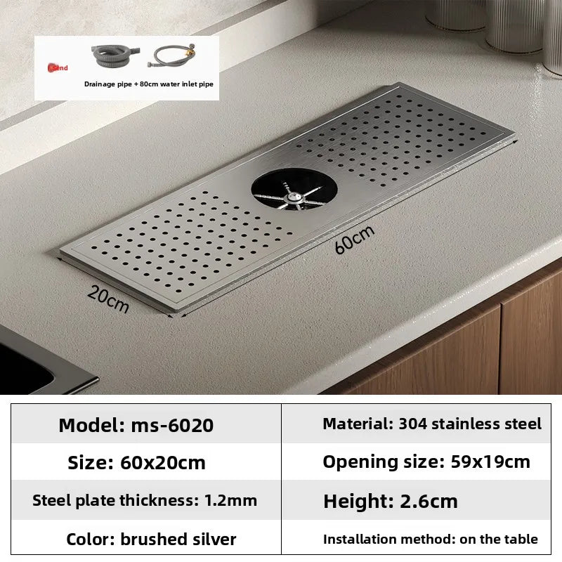 High Pressure Automatic Cup Washing Device Stainless Steel Embedded Glass Rinser For Coffee Shop Bar Counter