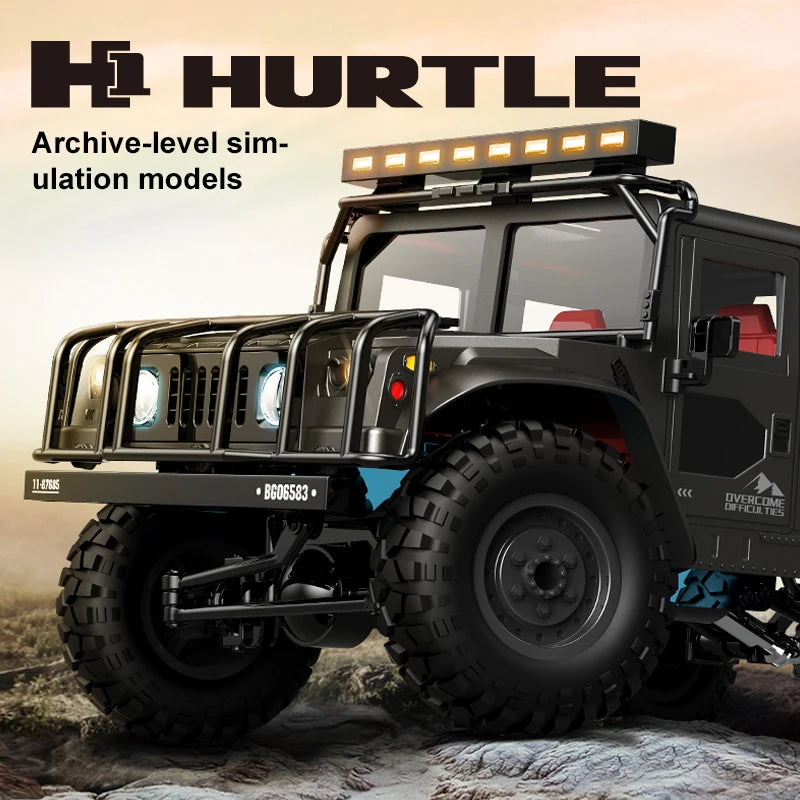 JJRC Q121 1:12 Size RC CAR 4WD Mountaineering Off-Road High Speed Vehicle RC Car Simulation Hummer Truck Model Children's Toys.