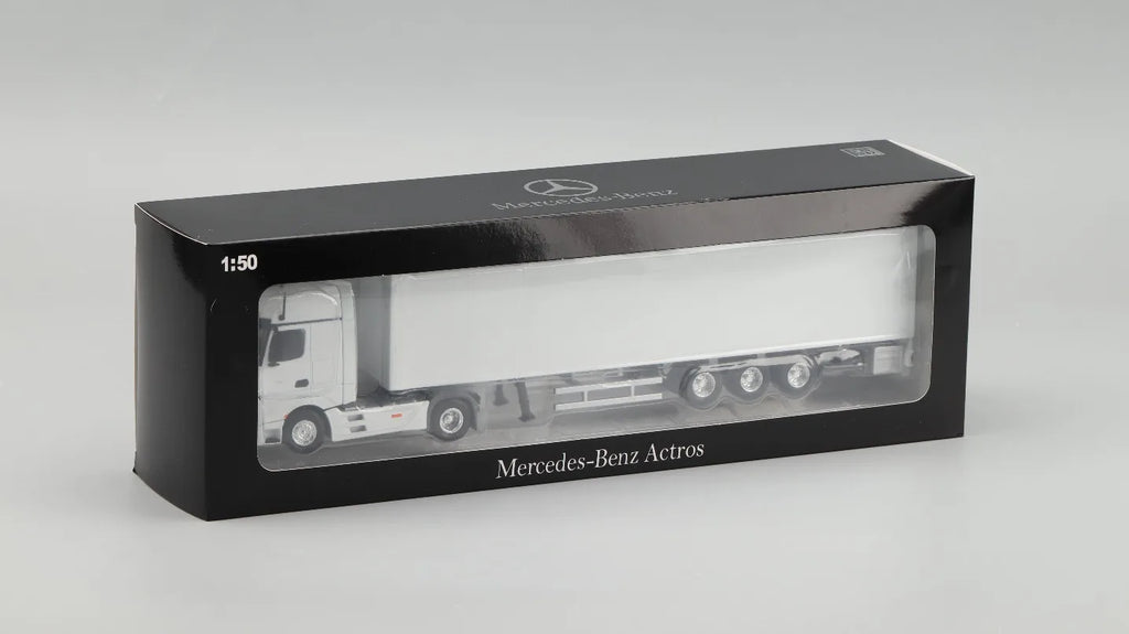 Diecast 1/50 Model Car Benz Mercedes-Benz White Container Truck Play Vehicles