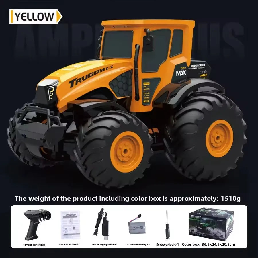 2.4G Auto DEMO 4WD Remote Control Truck 1:18 All Terrain Off Road Water Land Amphibious Waterproof Agricultural RC Truck Vehicle