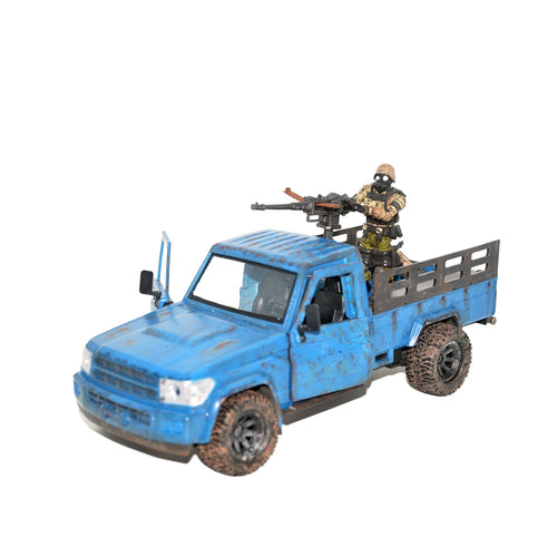 1:18 Scale Soldier Scene Accessory Armed Pickup Truck Vehicle Plastic Model For 3.75 ‘’ Action Figure War Children Toys Gift