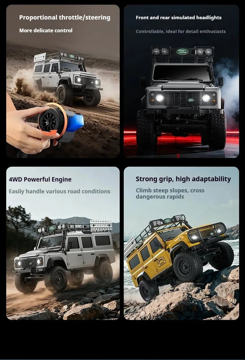 MN Model MN111C RC Car 4WD 1:18 Land Rover Defender Full Scale 2.4G Remote Control Car Truck Climbing Off-Road RC Toys Gift