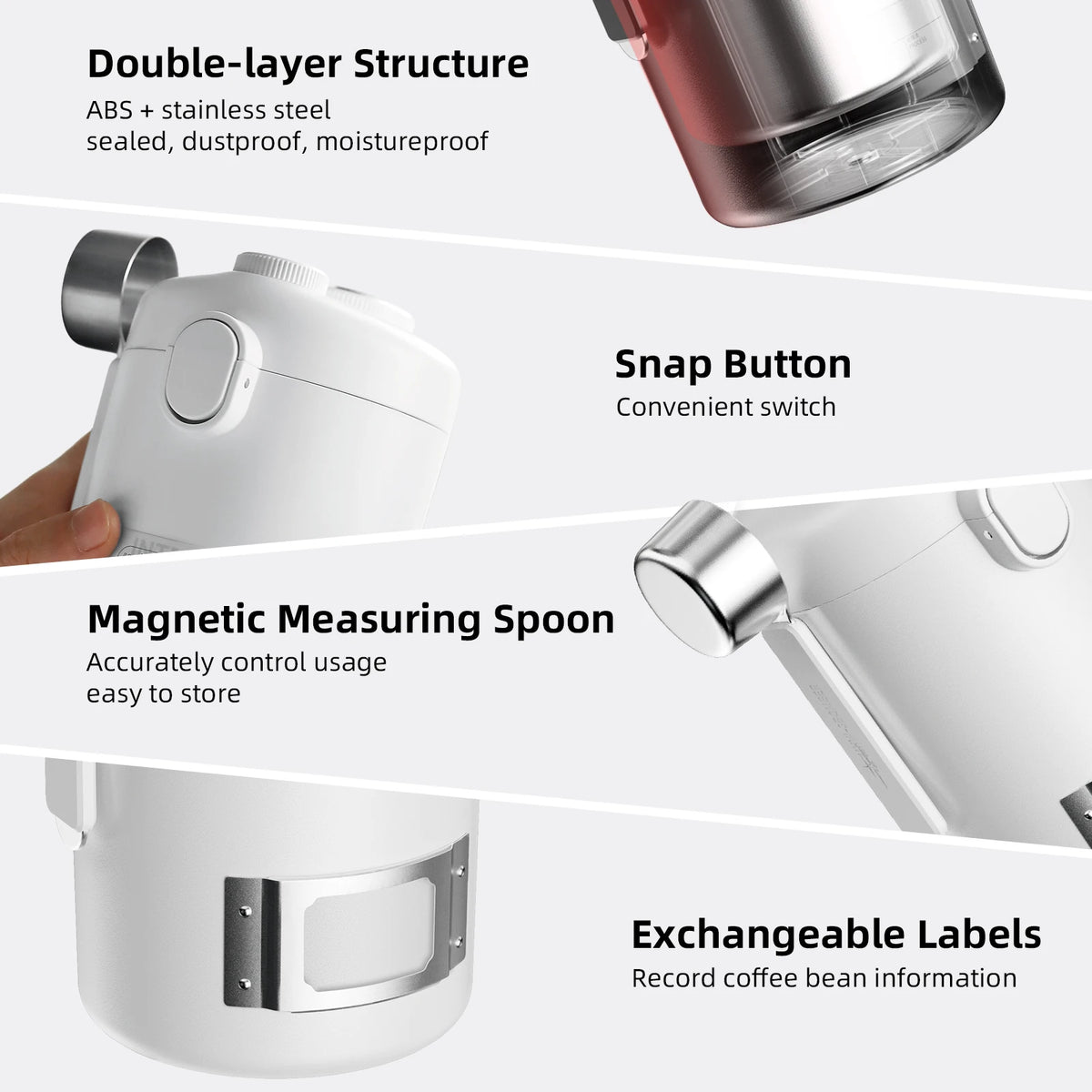 MHW-3BOMBER Gambo Sealed Canister Airtight Coffee Beans Canister with Exhaust Valve Storage Jars Magnetic Spoon Camping Tool